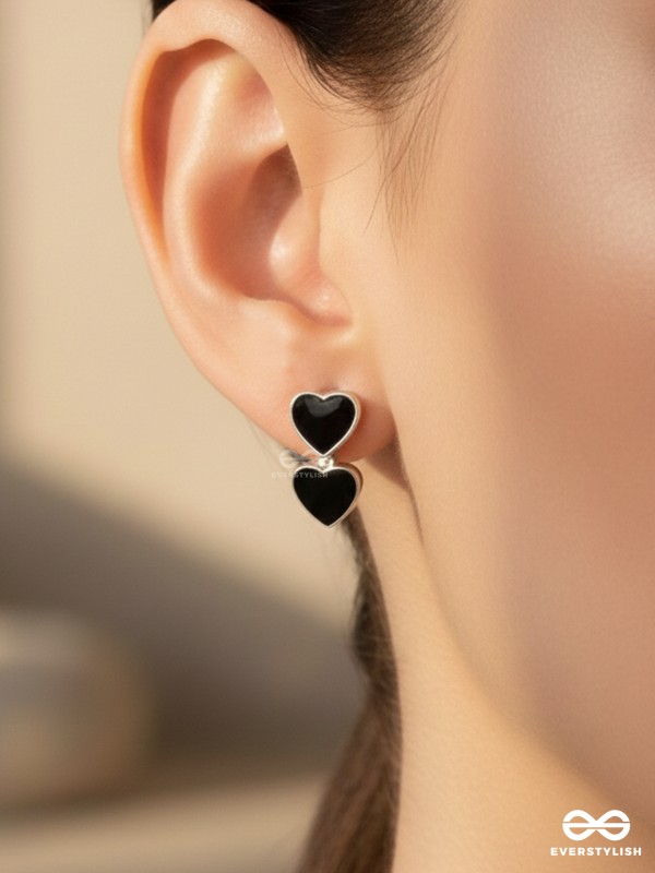 FLINGIN' LOVEY-DOVEY  - BLACK ENAMELLED SILVER STUDS