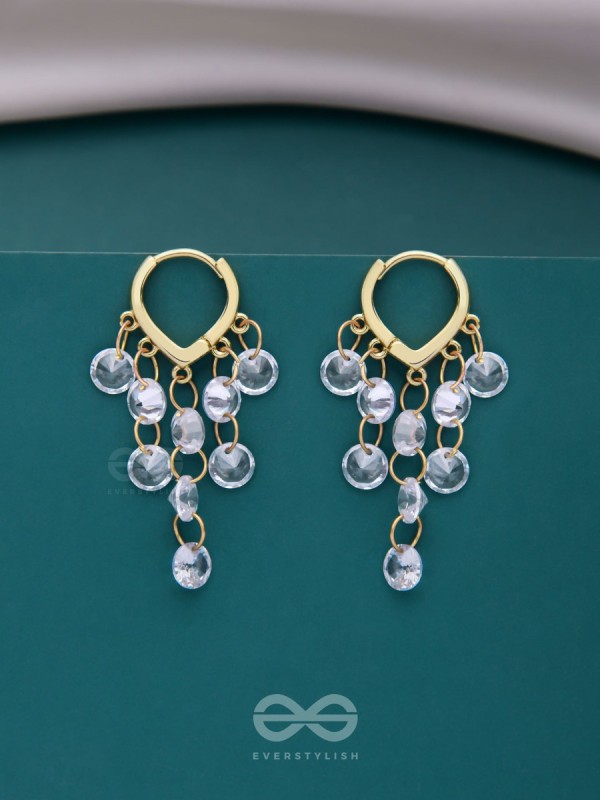 A LUSTRE OF RAIN - GOLDEN DROP EARRINGS