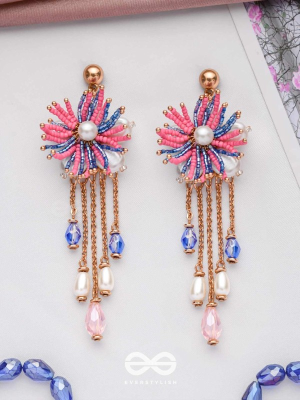 SPRINGTIME SPARKLING SWINGS - CUTE STATEMENT EARRINGS