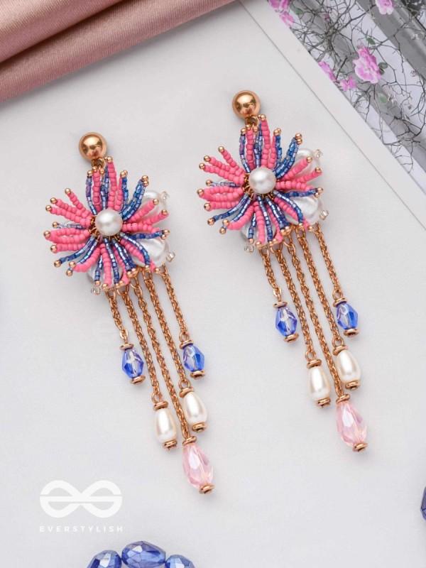 SPRINGTIME SPARKLING SWINGS - CUTE STATEMENT EARRINGS