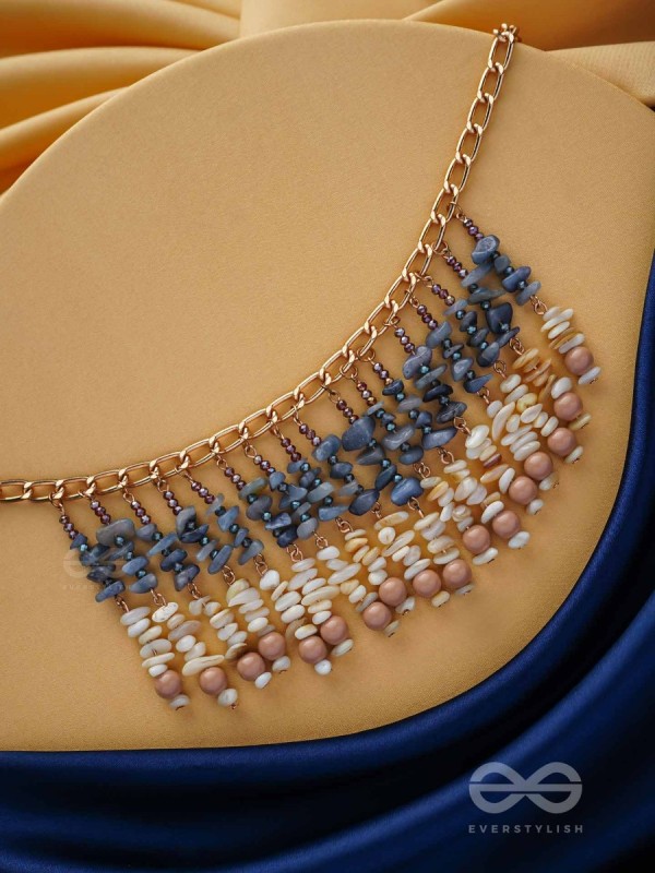 Pyaana - Dive Into Delights - Golden Embellished Statement Neckpiece With Anti-Tarnish Coating 