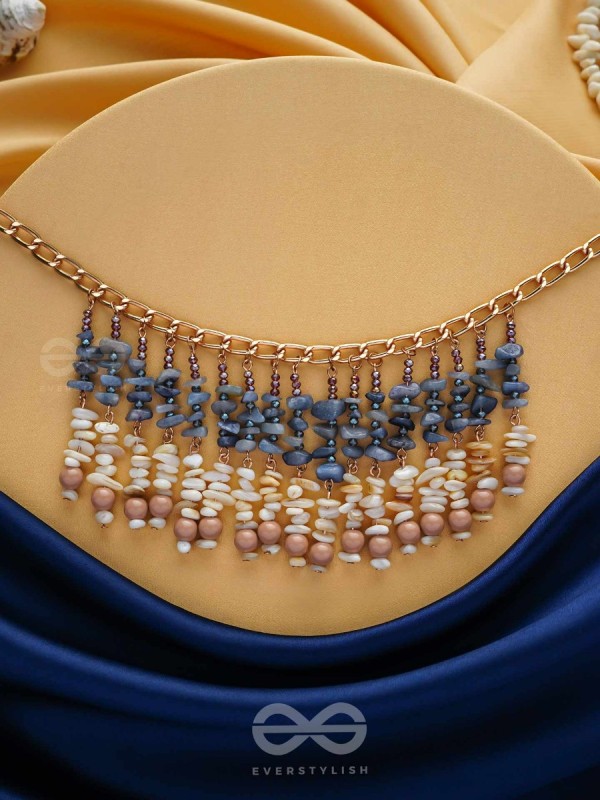 Pyaana - Dive Into Delights - Golden Embellished Statement Neckpiece With Anti-Tarnish Coating 