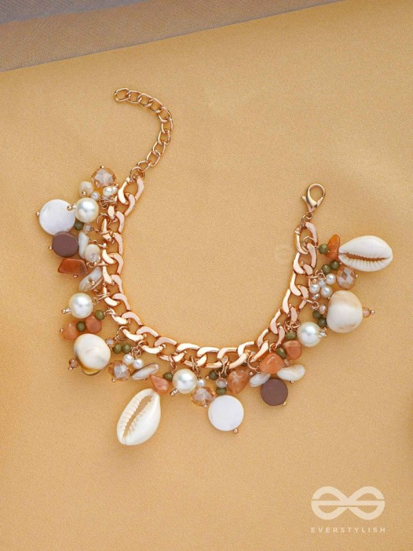 Shellacious Charm - Statement Golden Embellished Bracelet