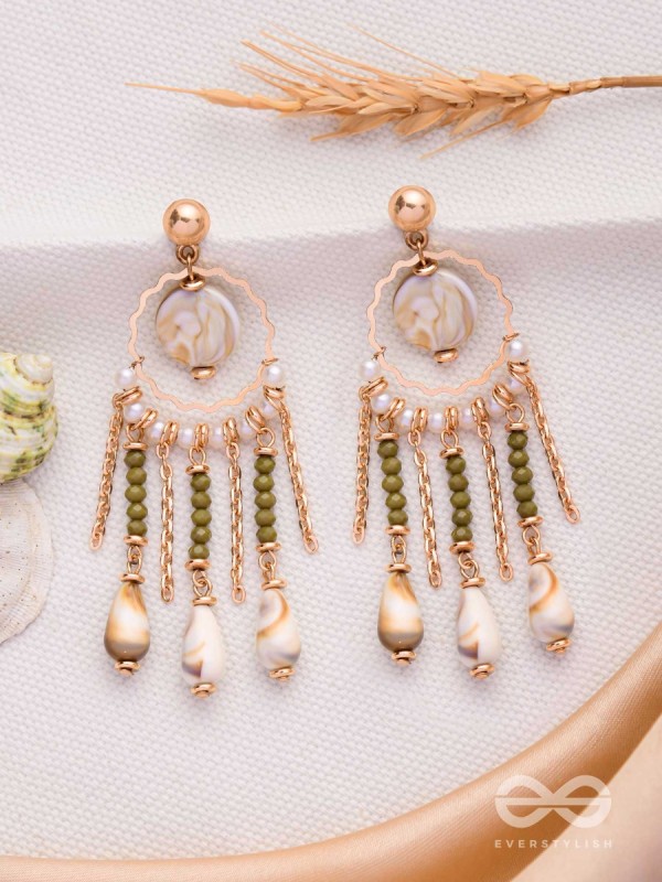 SEASHORE FERN FRINGE - GOLDEN DROP EARRINGS