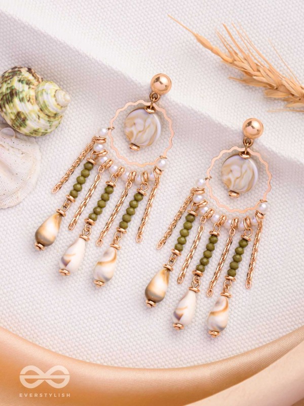 SEASHORE FERN FRINGE - GOLDEN DROP EARRINGS