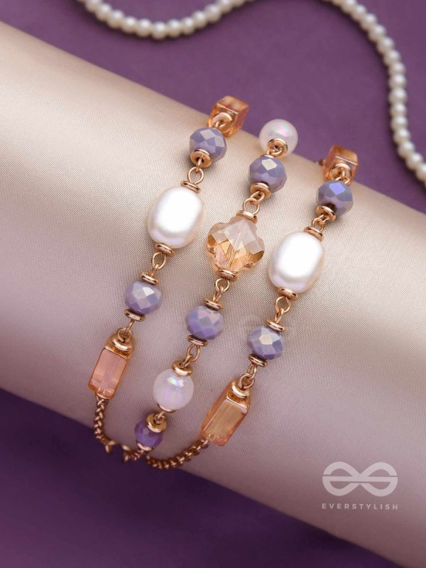 THE GLIMMERING LAVENDERS - ELEGANT MULTILAYERED BRACELET