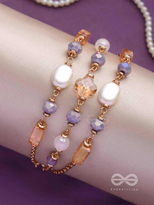 THE GLIMMERING LAVENDERS - ELEGANT MULTILAYERED BRACELET