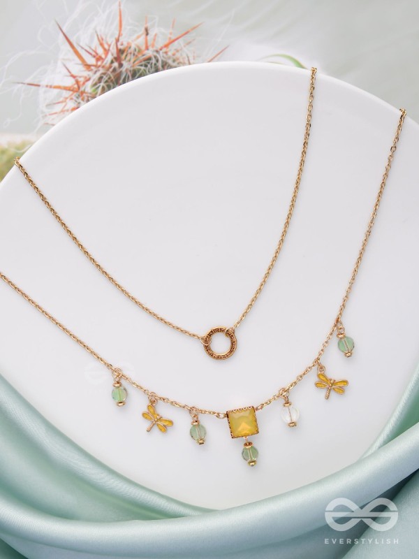 The Dragonfly's Home - Casual Multilayered Neckpiece With Anti-Tarnish Coating 