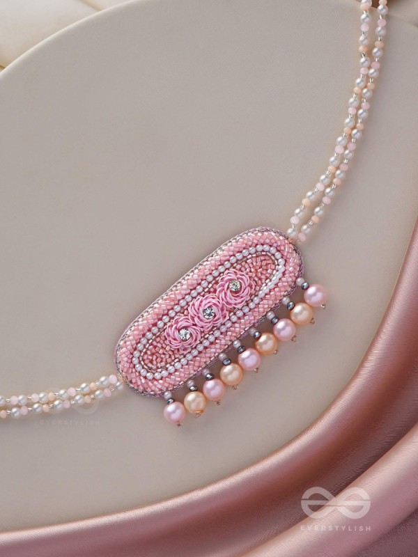 SASHRILKA - SPLENDIDLY CHARMING - SEQUINS, CUT DANA AND PEARL EMBROIDERED NECKPIECE