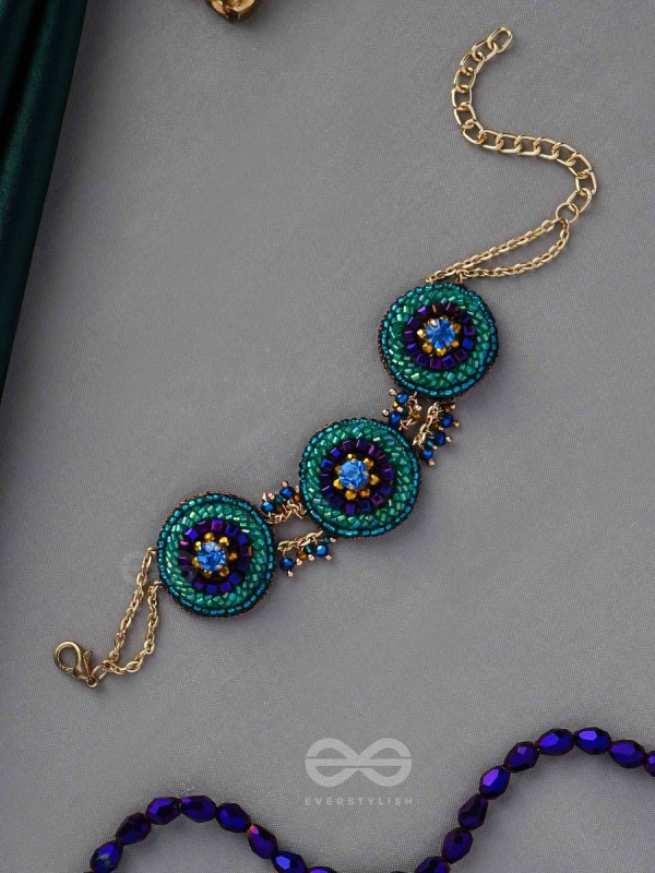 SUBRAJA - BRILLIANTLY RADIANT - BEADS, STONE AND CUTDANA EMBROIDERED BRACELET