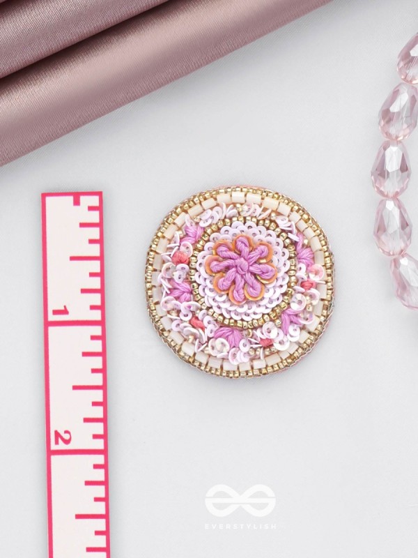 PUSHPITA - FLORAL RADIANCE - SEQUINS AND CUTDANA  EMBROIDERED STUD EARRINGS