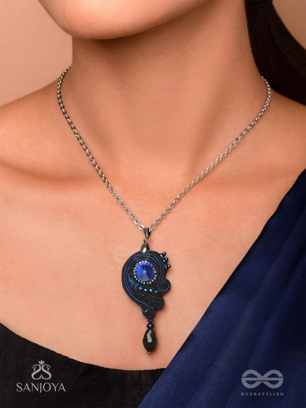 AALINDI - BLISS OF PEACE -BEADS AND SEQUINS EMBROIDERED NECKPIECE