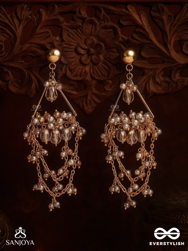 Abhrita - The Gleaming Layers - Golden Embellished Earrings