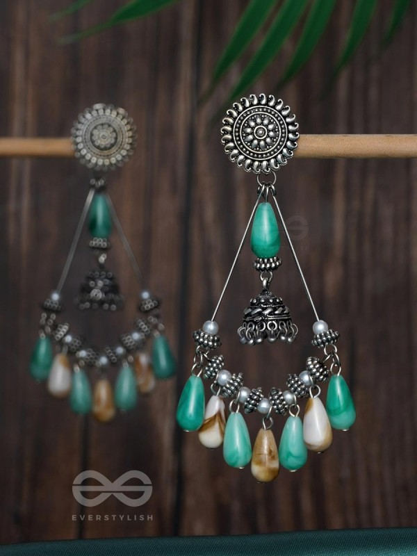 THE DREAMWAVE DROPS - OXIDISED DROP EARRINGS