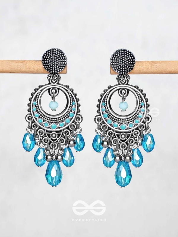 THE SKY SWAY - EMBELLISHED OXIDISED EARRINGS