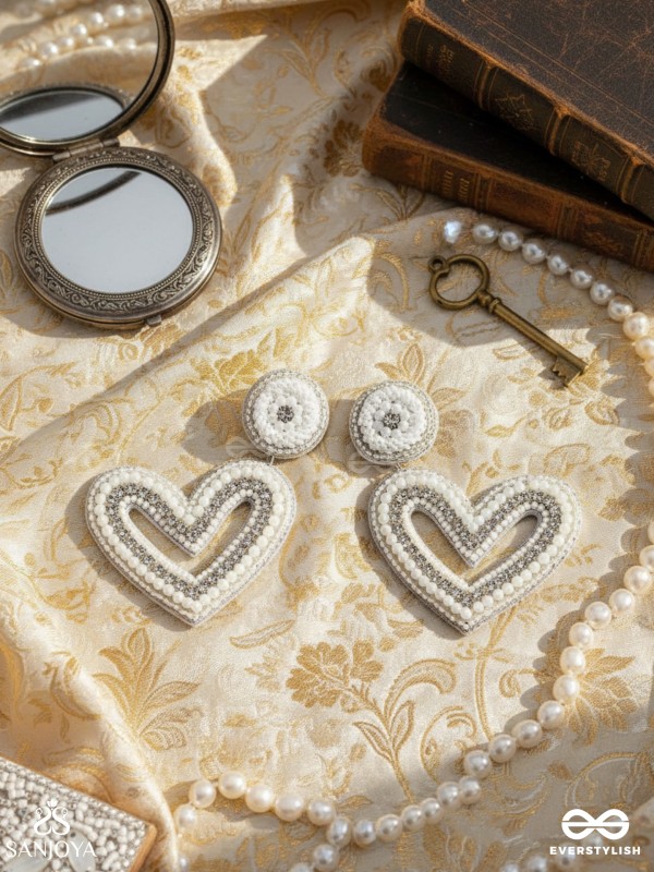 Sauhardika - Heartfealt Moments - Beads And Cut Dana Hand Embroidered Earrings