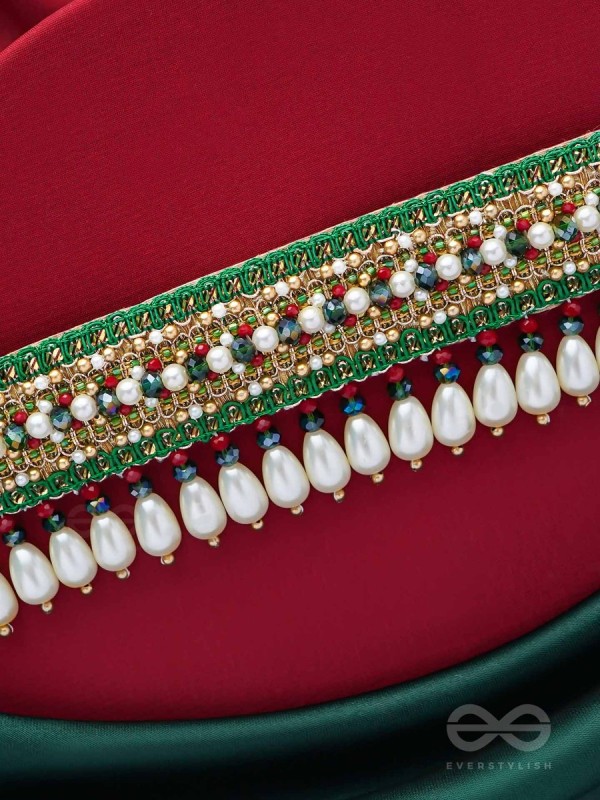 Shrimat - Decorated With Royalty - Pearls, Beads And Cutdana Hand Embroidered Neckpiece