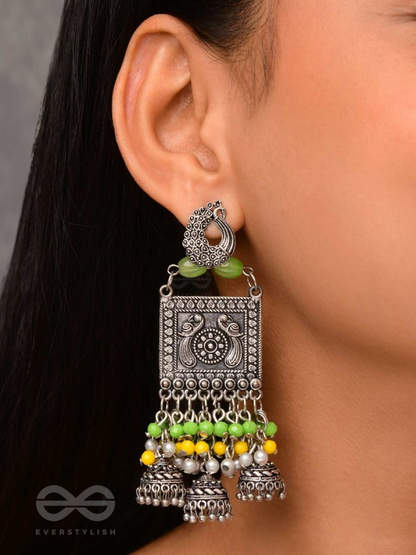 The Willow Wonders - Statement Oxidised And Beaded Earrings