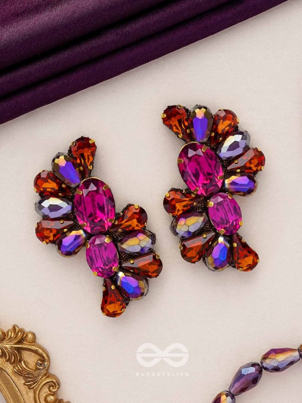 RATNASANKULA - THE GEMSTONE ENSEMBLE - STONE EMBROIDERED EARRINGS