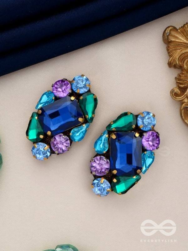 Ratnakunja - Cluster of Gems - Stone embroidered earrings 