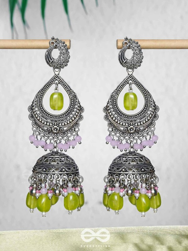 THE ENCHANTED SPRINGS - EMBELLISHED OXIDISED EARRINGS
