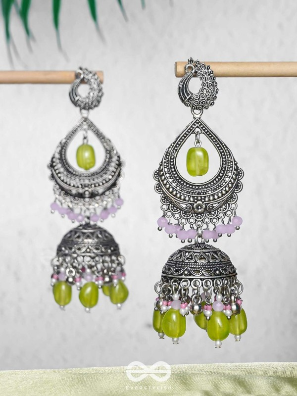 THE ENCHANTED SPRINGS - EMBELLISHED OXIDISED EARRINGS