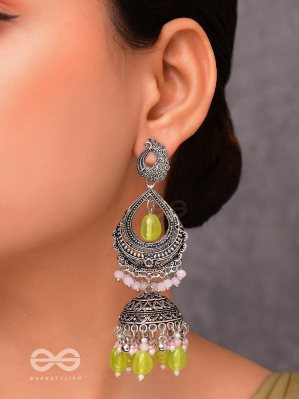 THE ENCHANTED SPRINGS - EMBELLISHED OXIDISED EARRINGS