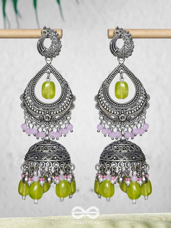 THE ENCHANTED SPRINGS - EMBELLISHED OXIDISED EARRINGS