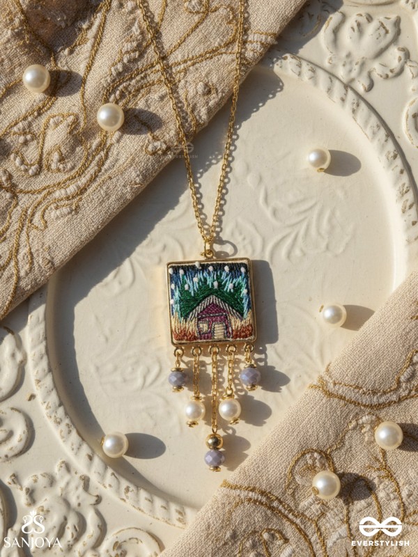 Damya - The Dreamhouse Heaven - Golden Embellished Hand Embroidered Neckpiece