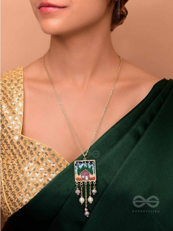 Damya - The Dreamhouse Heaven - Golden Embellished Hand Embroidered Neckpiece