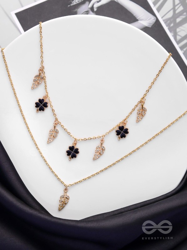 The Nocturnal Luck - Golden Multilayered Neckpiece With Anti-Tarnish Coating 