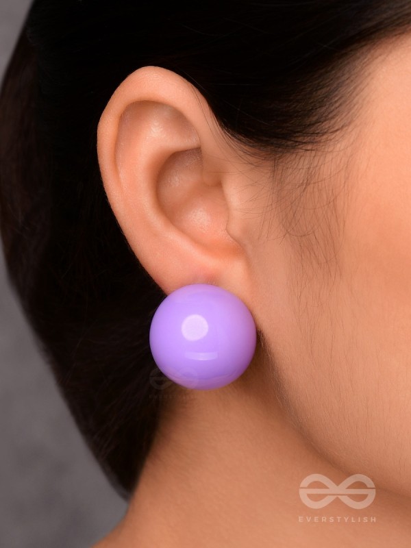 HOPPIN' HAPPINESS - PURPLE STATEMENT STUD EARRINGS