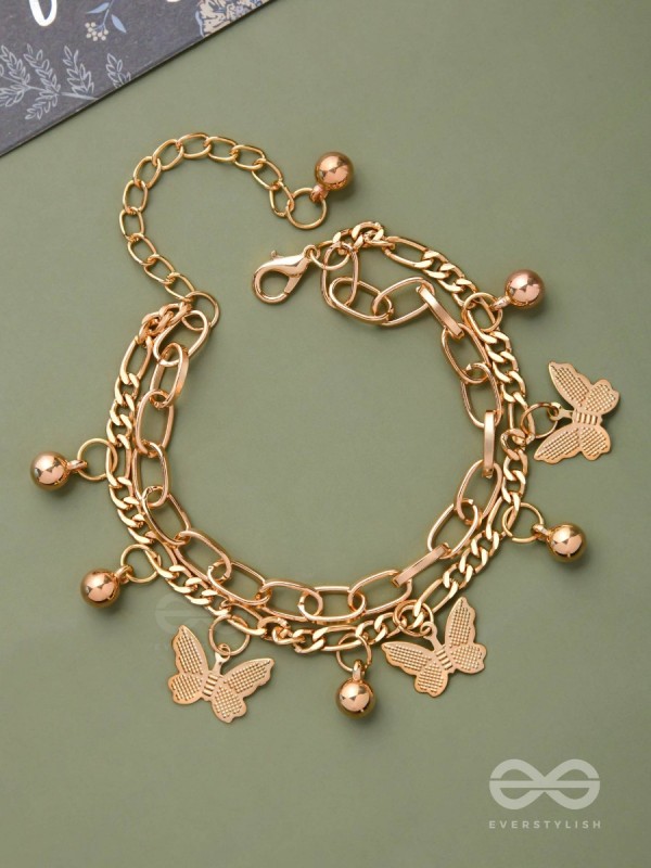 WHISPERING BUTTERFLY - GOLDEN MULTILAYERED BRACELET