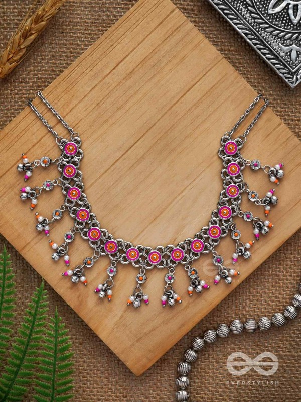 SUNKISSED BLOOM - EMBELLISHED OXIDISED NECKPIECE