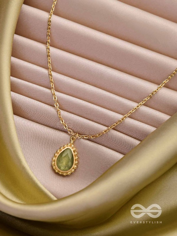 Dewdrop Enchantment - Golden Embellished Neckpiece With Anti-Tarnish Coating 