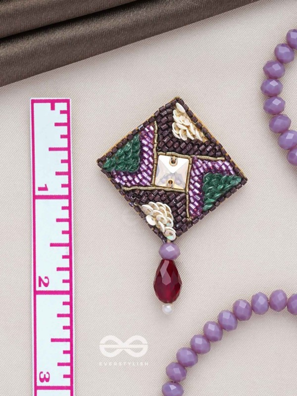 DEVATTI - THE DYNAMIC DELIGHT - STONE, GLASS DROP AND SEQUINS EMBROIDERED EARRINGS