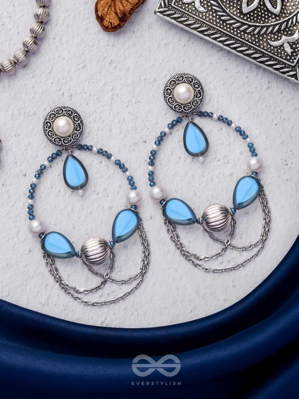 Ocean's Dreamland - Oxidised Beaded Earrings