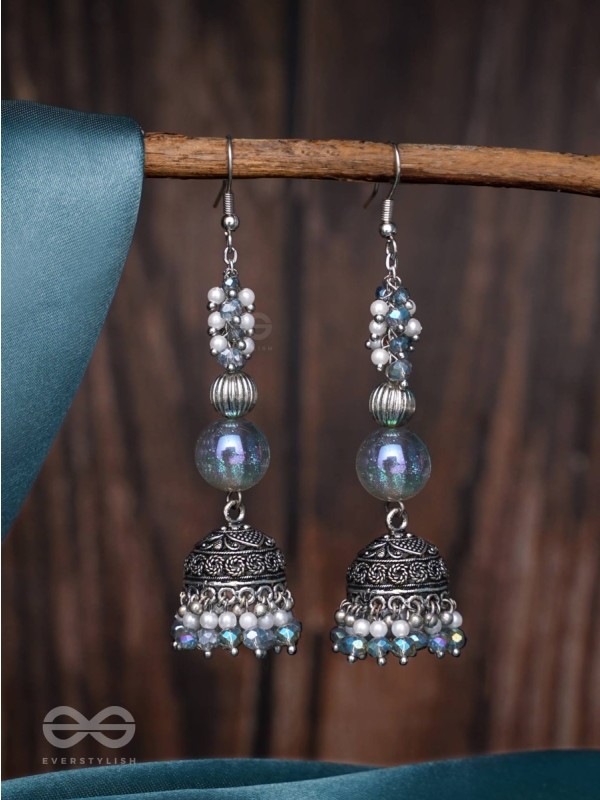 Dreamy Skies - Oxidised Beaded Earrings