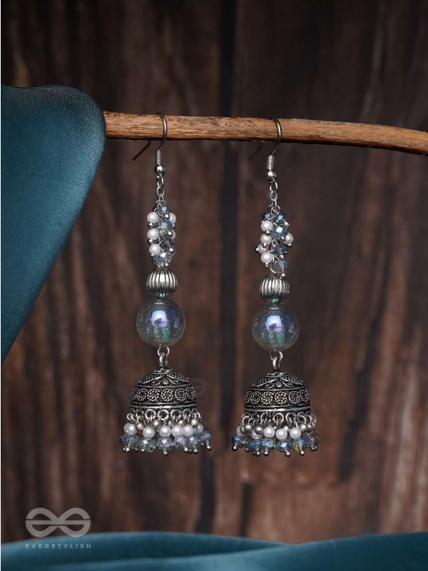 Dreamy Skies - Oxidised Beaded Earrings