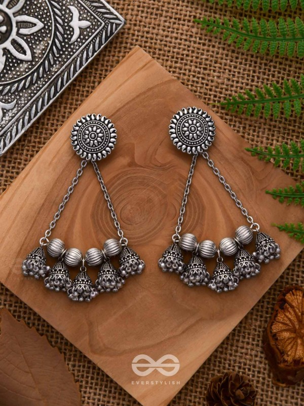 MYSTIC MOON SHADOWS - STATEMENT OXIDISED EARRINGS