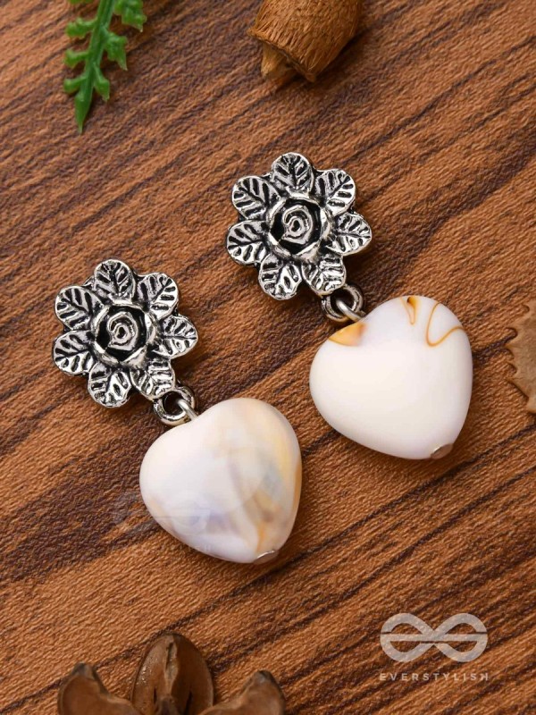 THE HEART'S DESIRE - OXIDISED EMBELLISHED EARRIBGS