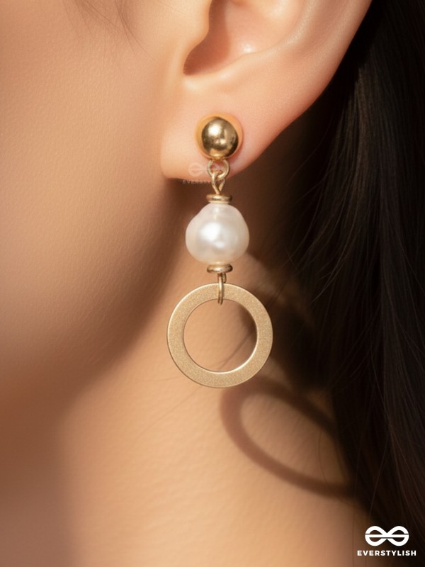 THE PEARL SPINNERS - GOLDEN EMBELLISHED EARRINGS