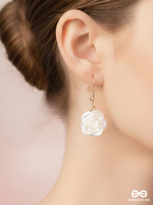 MINIATURE ROSE ROMANCE - GOLDEN EMBELLISHED EARRINGS