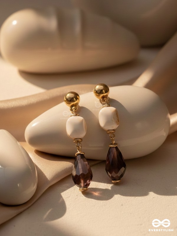 LUSTRE OF DUSK - GOLDEN EMBELLISHED EARRINGS