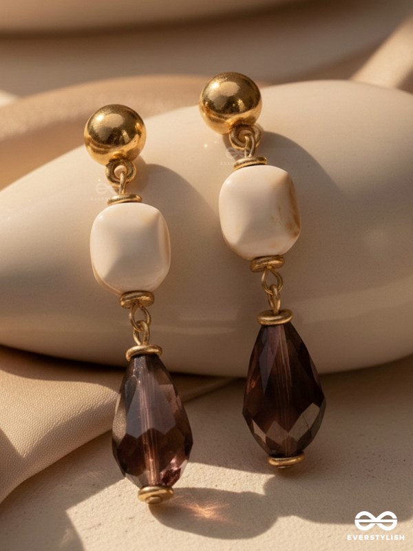 LUSTRE OF DUSK - GOLDEN EMBELLISHED EARRINGS