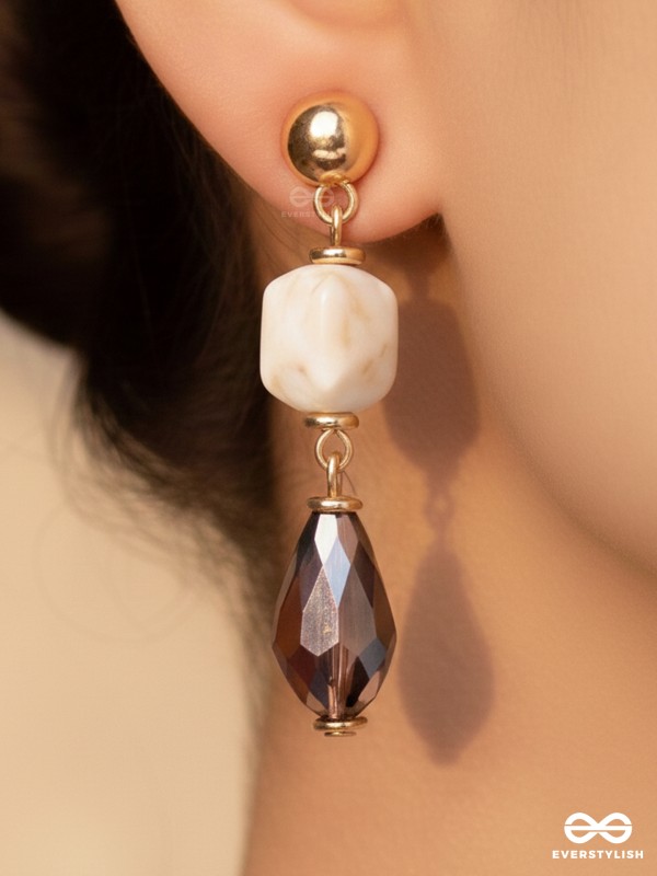 LUSTRE OF DUSK - GOLDEN EMBELLISHED EARRINGS