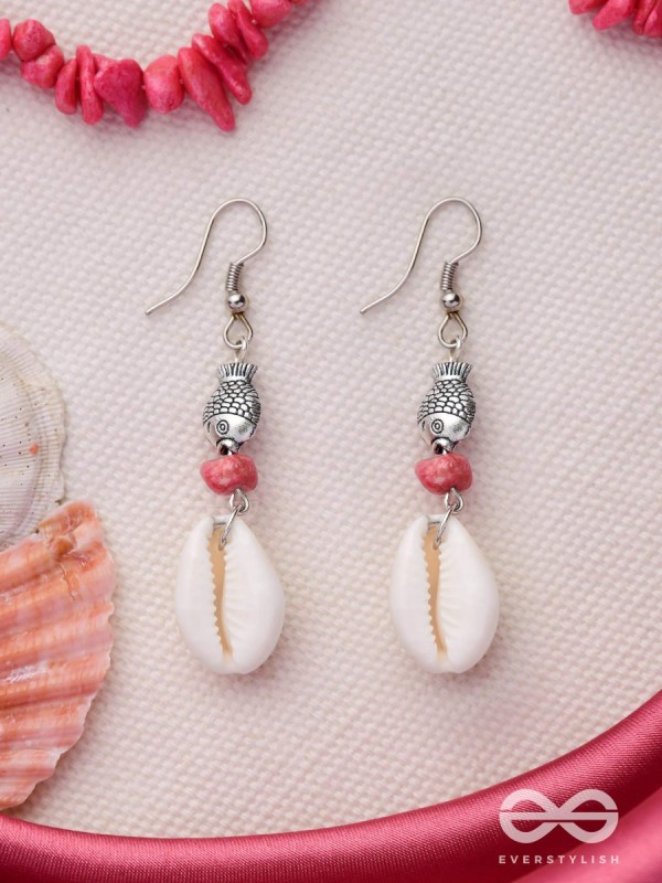 FINTASTIC SEAFISH SHELLS - OXIDISED DROP EARRINGS