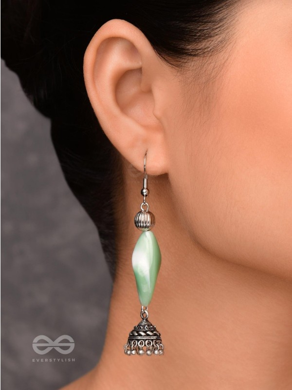 THE MEADOW MELODY - OXIDISED JHUMKA EARRINGS