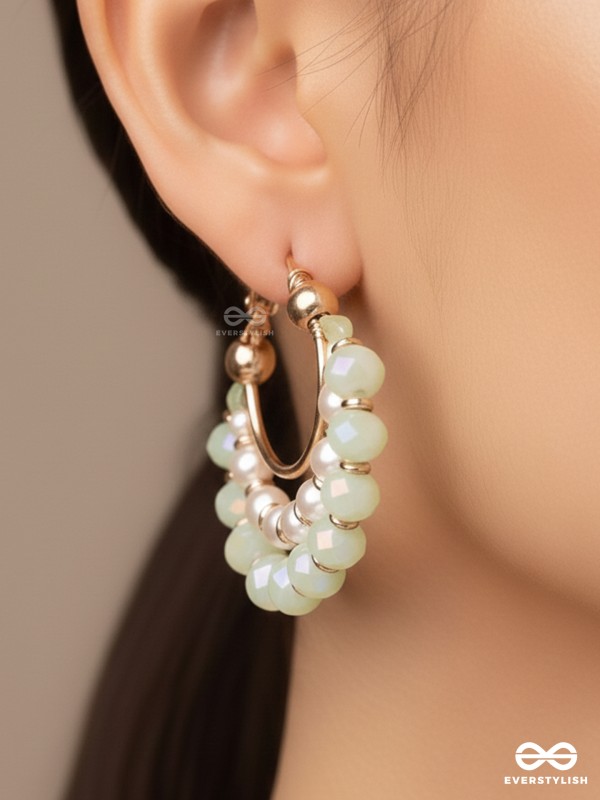 THE DREAMY DRIFT  - GOLDEN EMBELLISHED HOOP EARRINGS