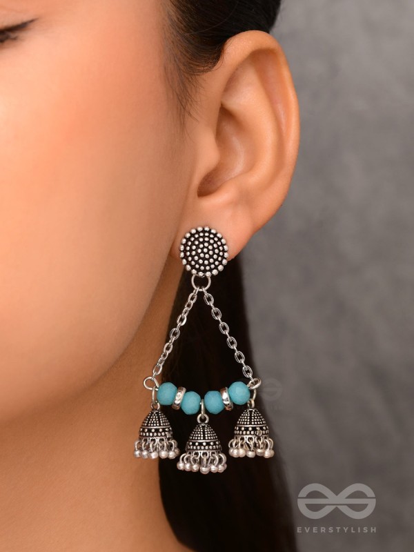The Sky Marvels - Oxidised And Beaded Earrings